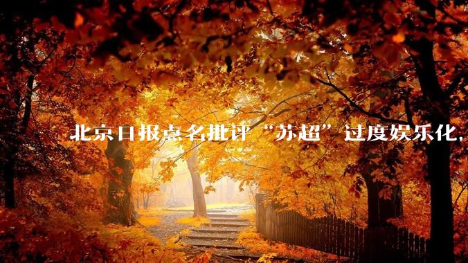 北京日报点名批评“苏超”过度娱乐化，它是否管的太宽了？为什么无良媒体不会被查封取缔？